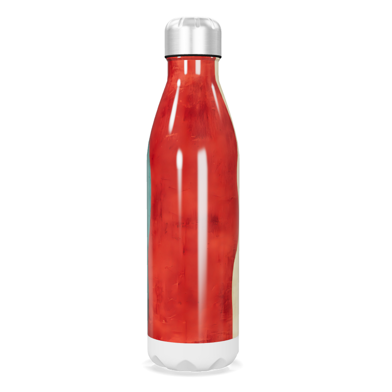 Garrafa Inox Vermelha - Tampa Prata