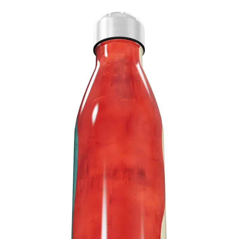 Garrafa Inox Vermelha - Tampa Prata