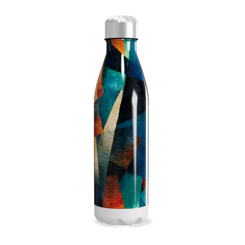 Garrafa Inox - Estampa Geométrica Colorida
