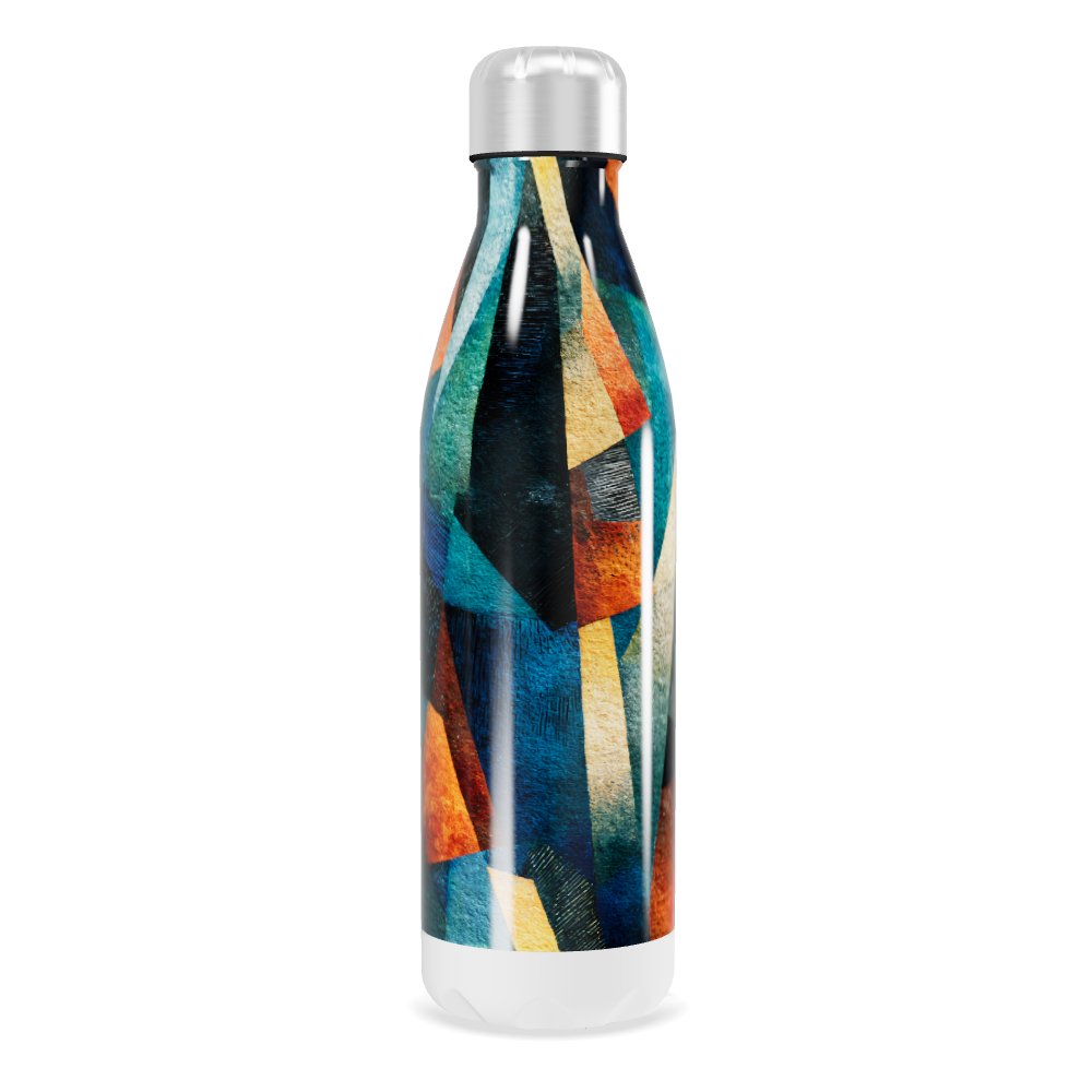 Garrafa Inox - Estampa Geométrica Colorida