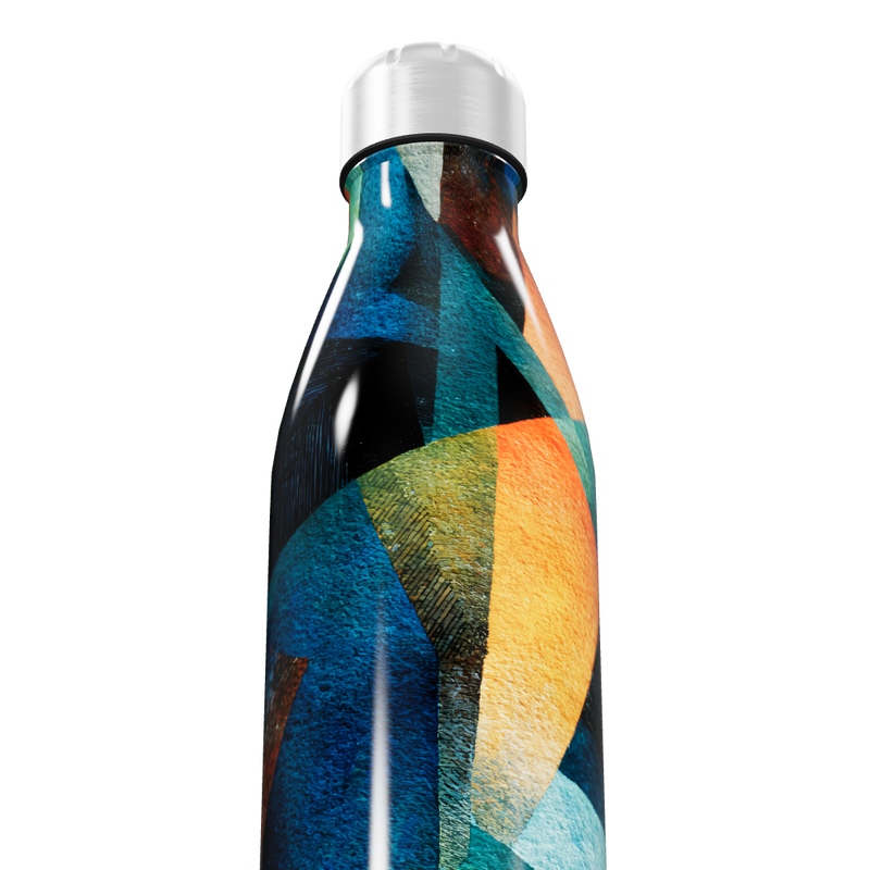 Garrafa Inox - Estampa Geométrica Colorida
