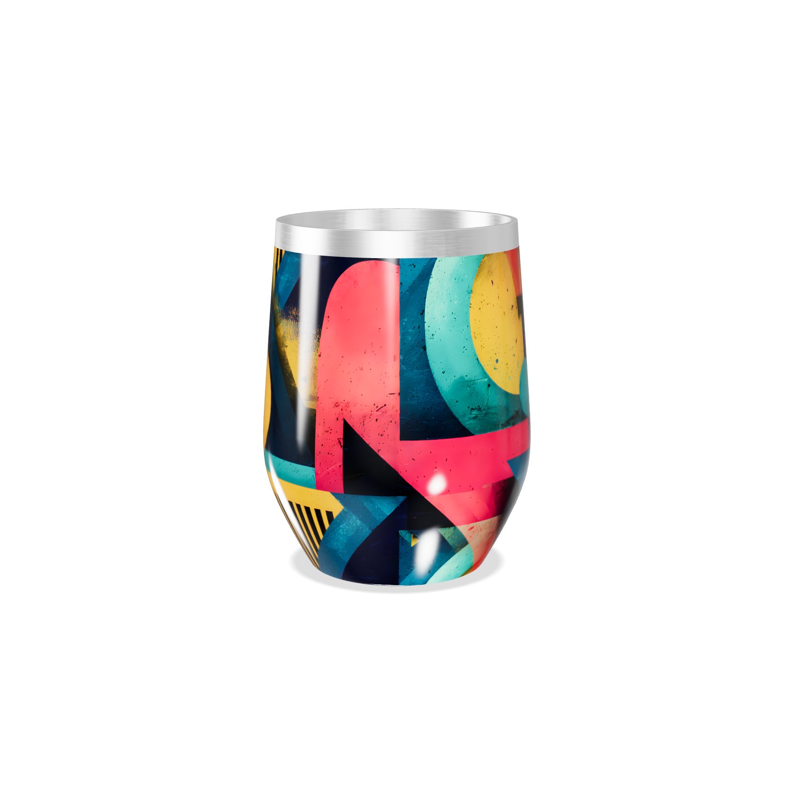 Copo Térmico Slim - Colorido com Estampa Geométrica