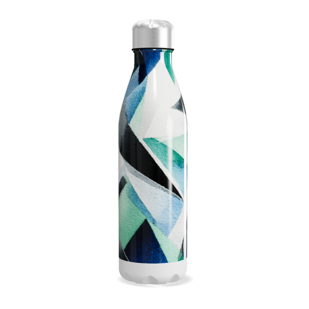 Garrafa Inox - Estampa Geométrica Azul