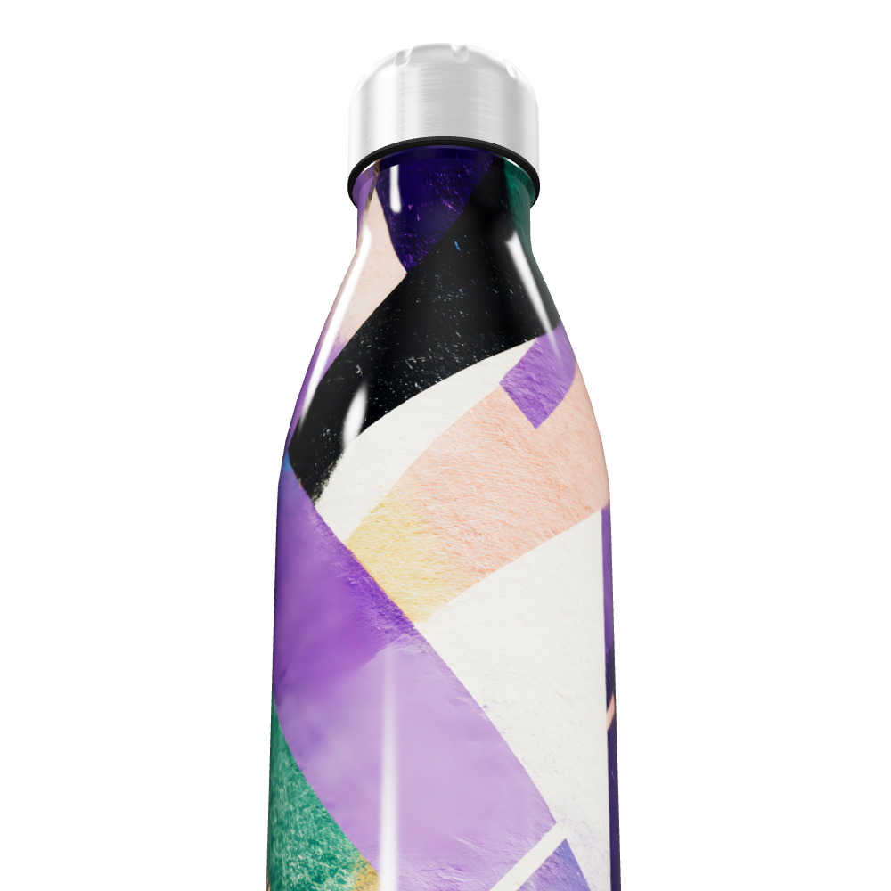 Garrafa Inox - Estampa Geométrica Colorida