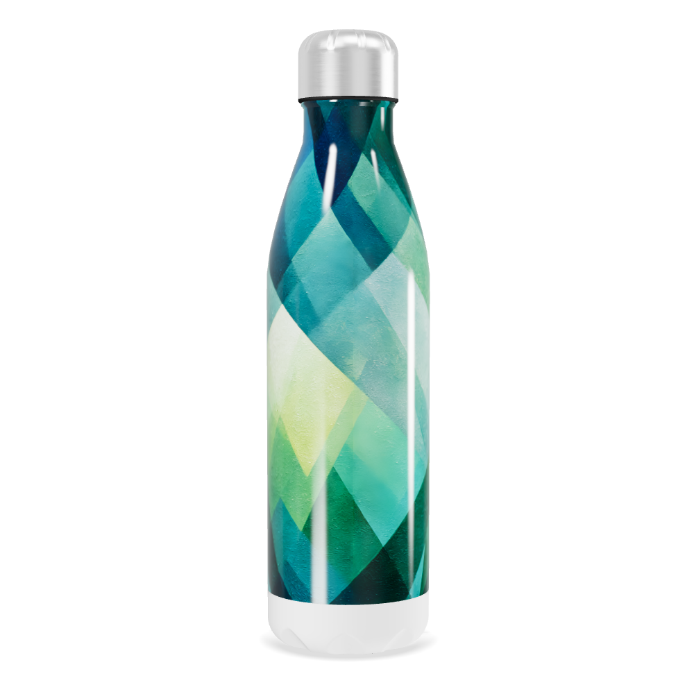 Garrafa Inox Estampada Verde Azul 500ml