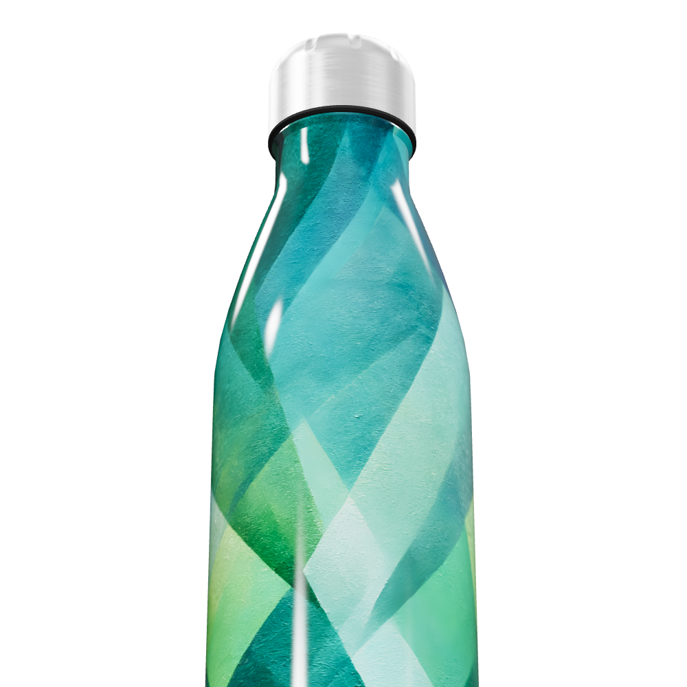 Garrafa Inox Estampada Verde Azul 500ml