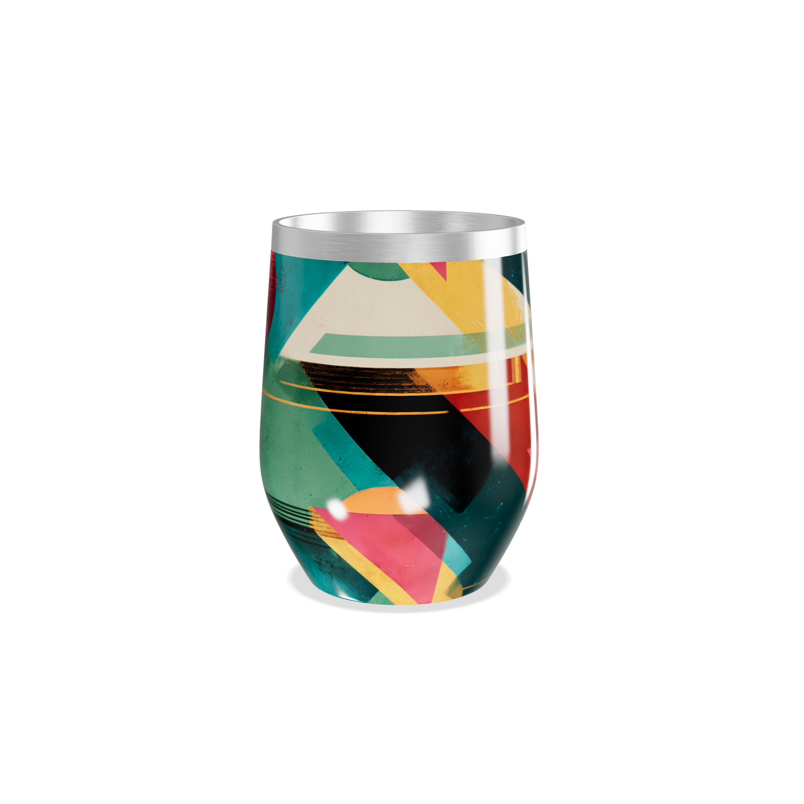 Copo Térmico Slim - Colorido Geométrico Inox