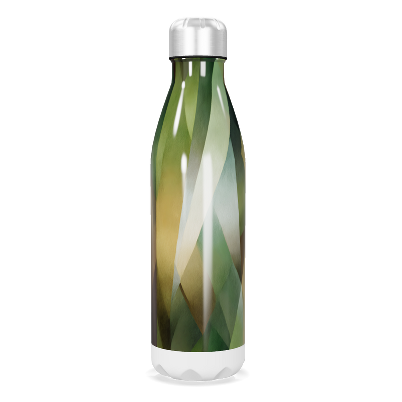 Garrafa Inox - Verde com Estampa Geométrica
