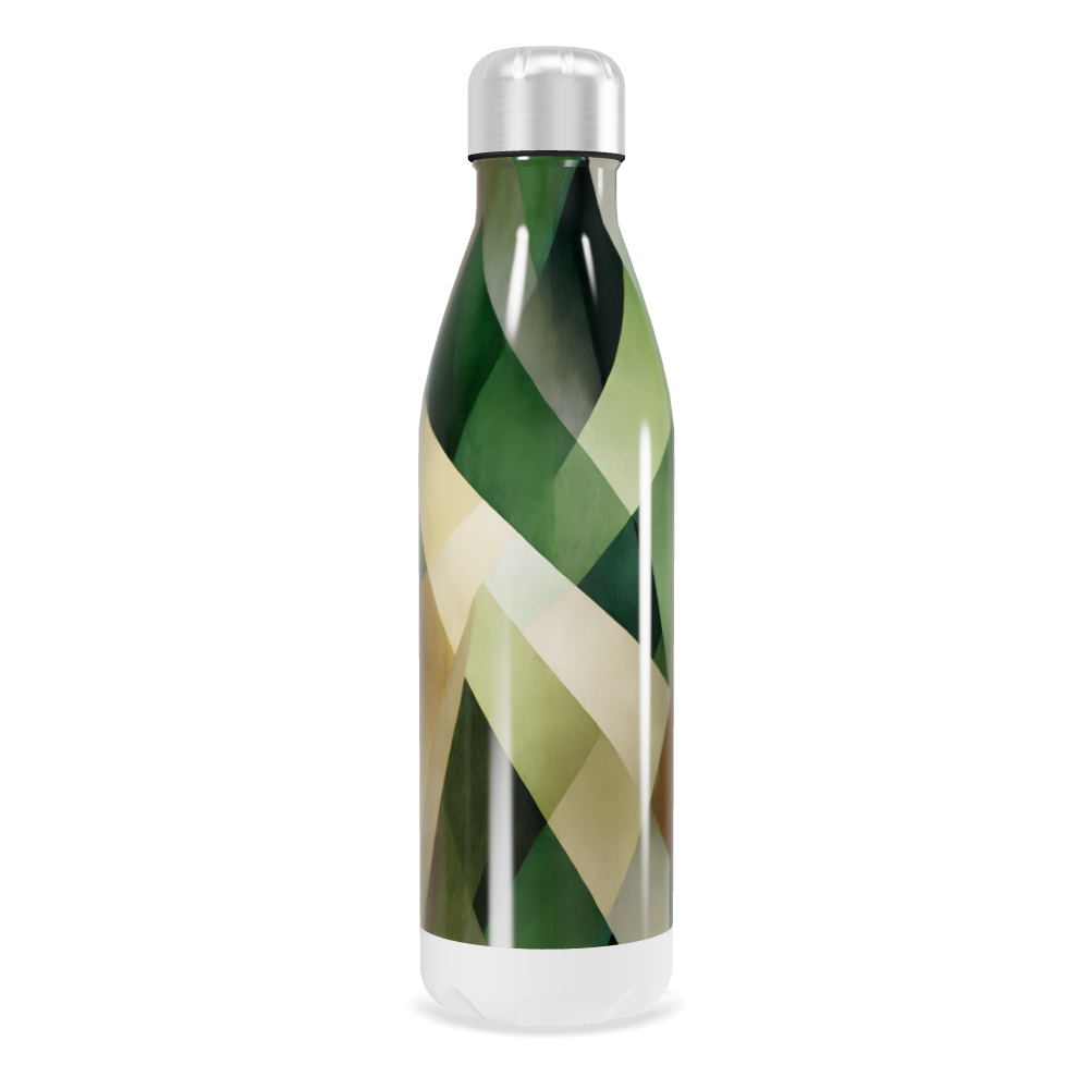 Garrafa Inox - Verde com Estampa Geométrica