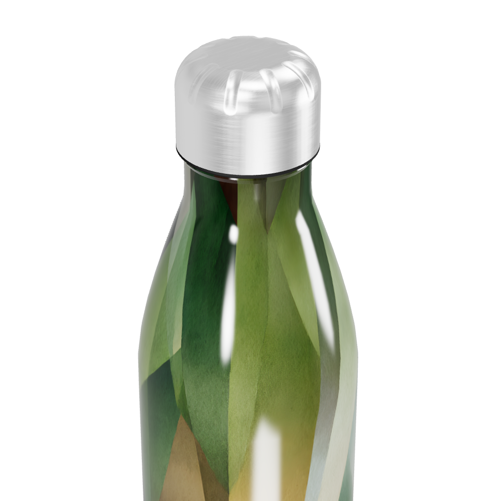 Garrafa Inox - Verde com Estampa Geométrica