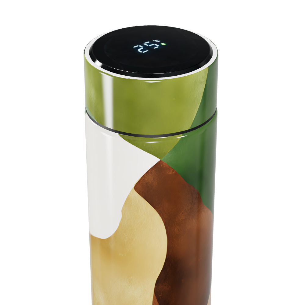 Garrafa Térmica Touch - Estampa Abstrata Verde