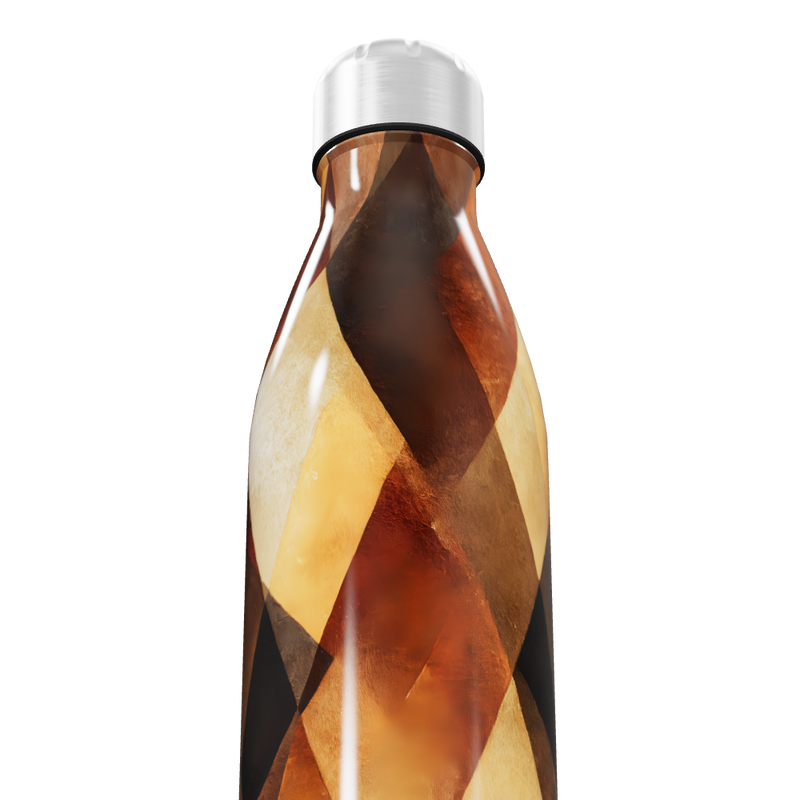 Garrafa Inox - Estampa Geométrica Marrom