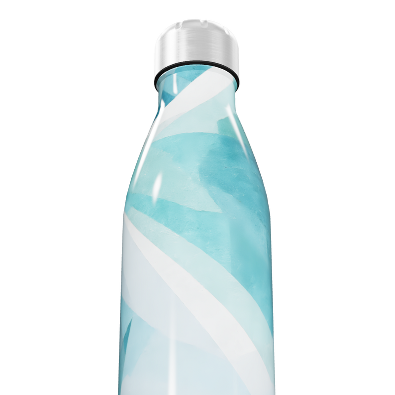 Garrafa Inox Azul com Estampa Abstrata