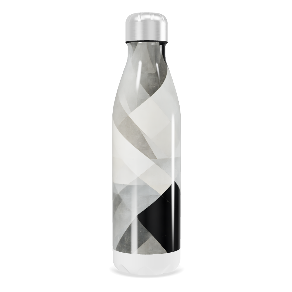 Garrafa Inox - Estampa Geométrica Preto e Branco