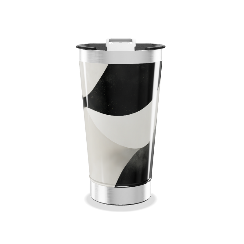 Copo Térmico - Preto e Branco Abstrato