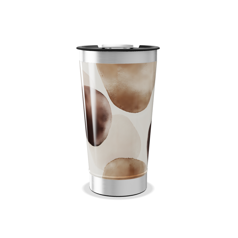 Copo Térmico - Estampa Abstrata Marrom