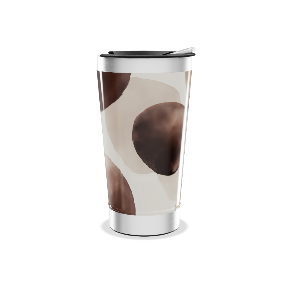 Copo Térmico - Estampa Abstrata Marrom