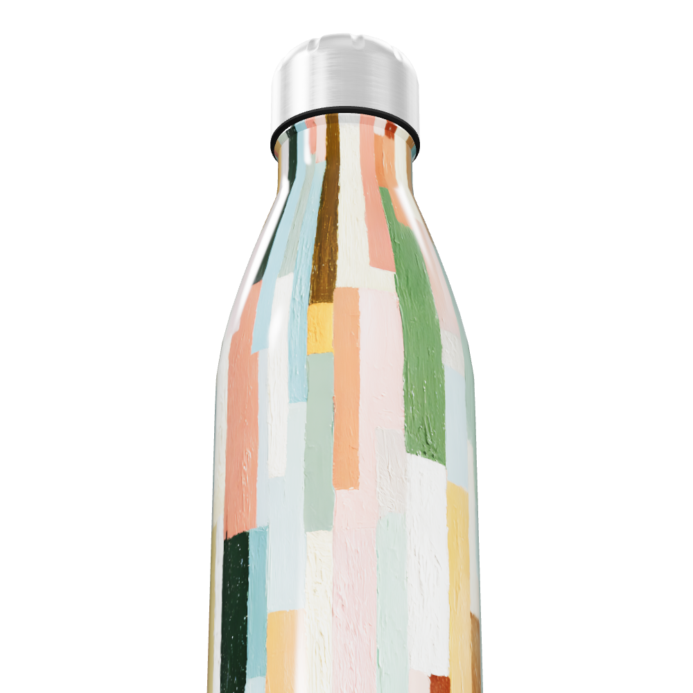 Garrafa Inox Colorida - Padrão Geométrico