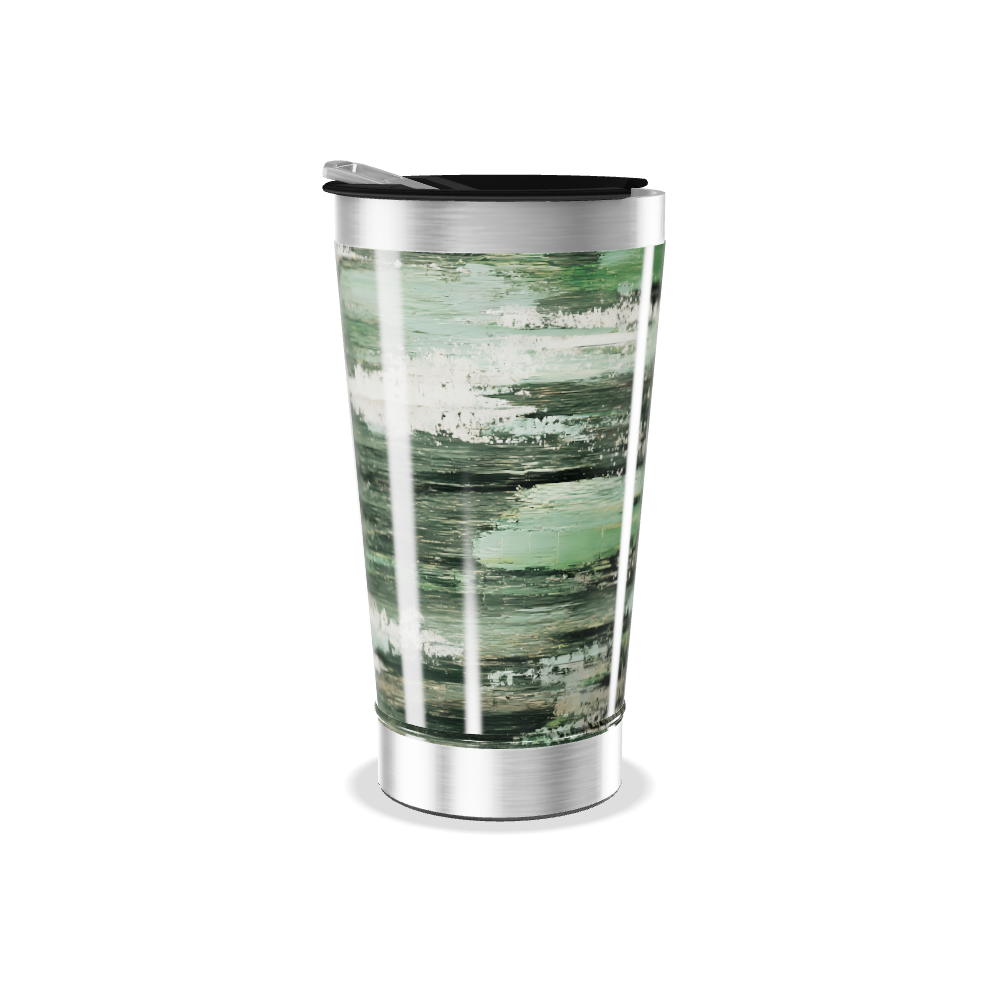 Copo Térmico - Verde com Estampa Artística