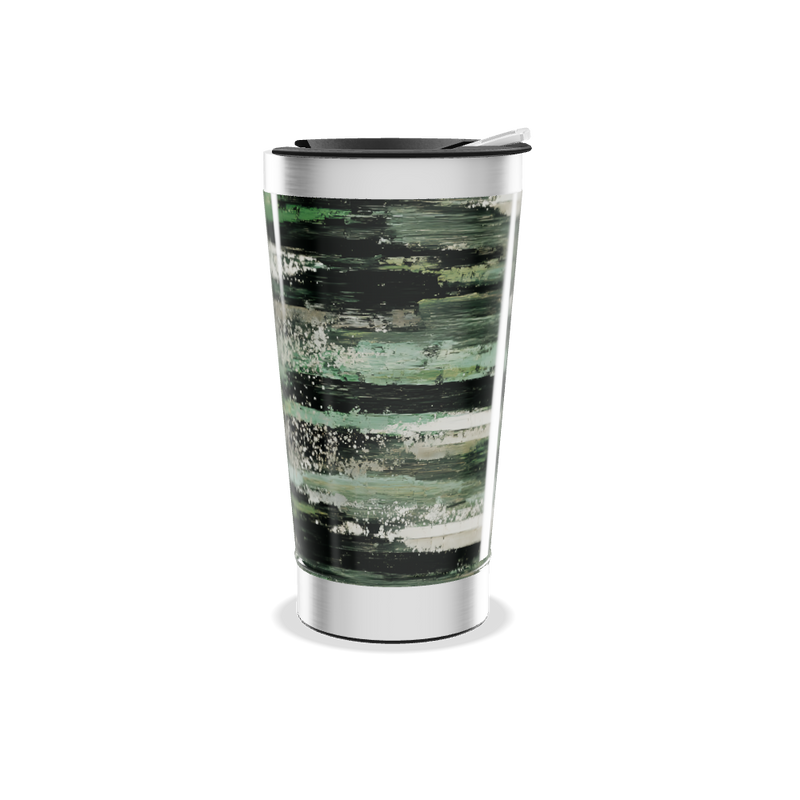 Copo Térmico - Verde com Estampa Artística