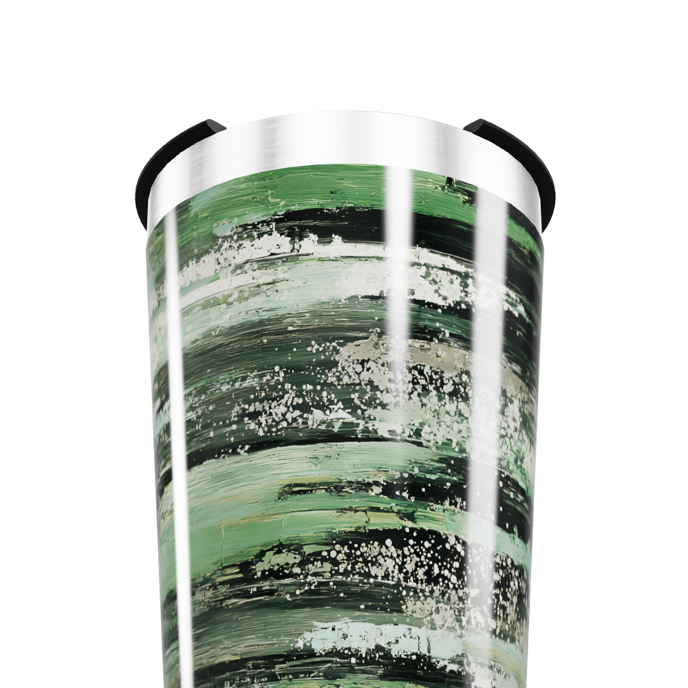 Copo Térmico - Verde com Estampa Artística