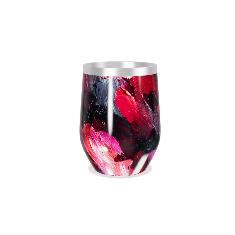 Copo Térmico Slim - Estampa Abstrata Vermelha