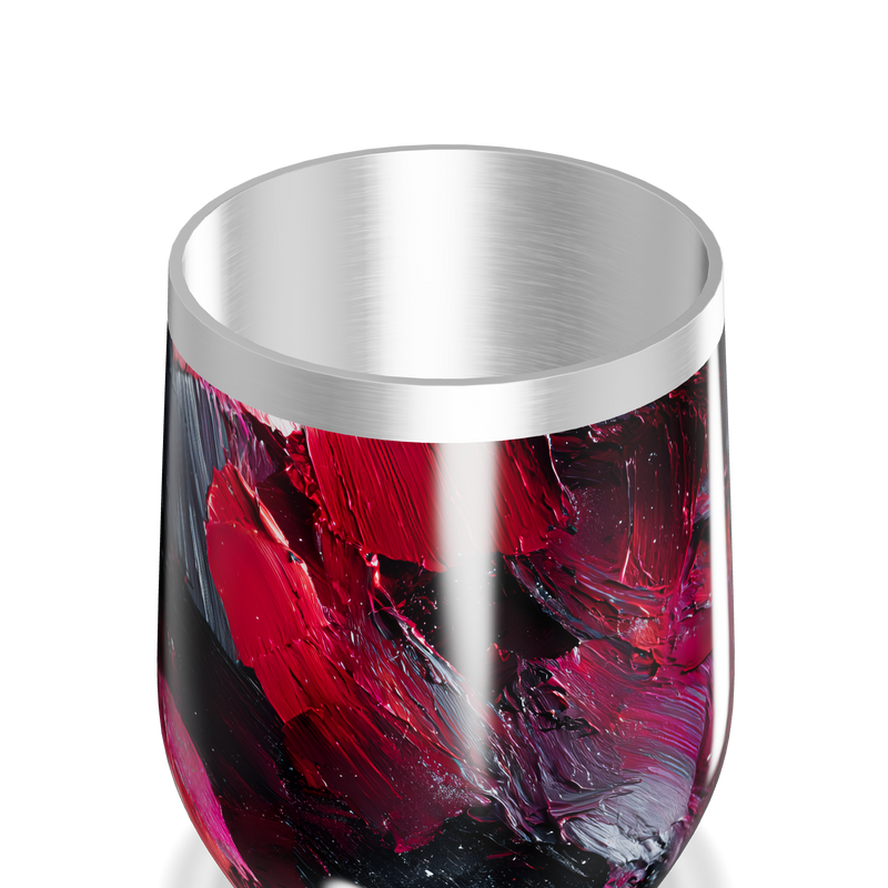 Copo Térmico Slim - Estampa Abstrata Vermelha