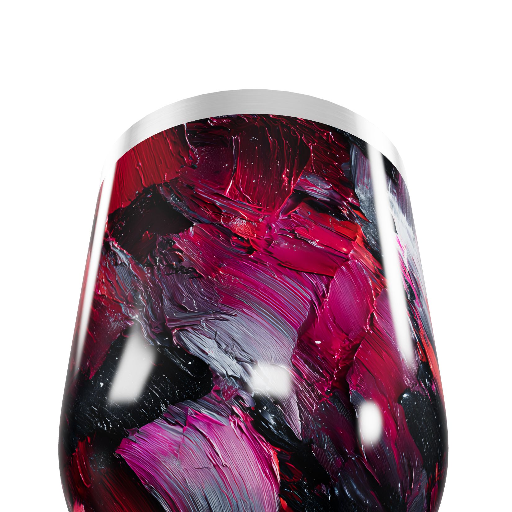 Copo Térmico Slim - Estampa Abstrata Vermelha