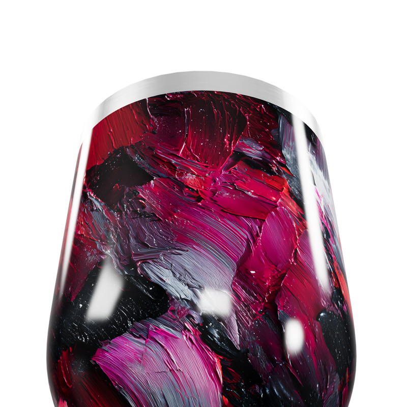 Copo Térmico Slim - Estampa Abstrata Vermelha