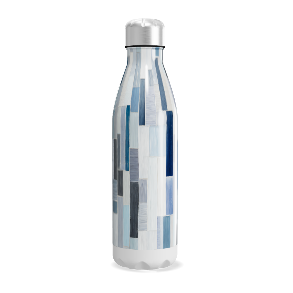 Garrafa Inox - Estampa Geométrica Azul