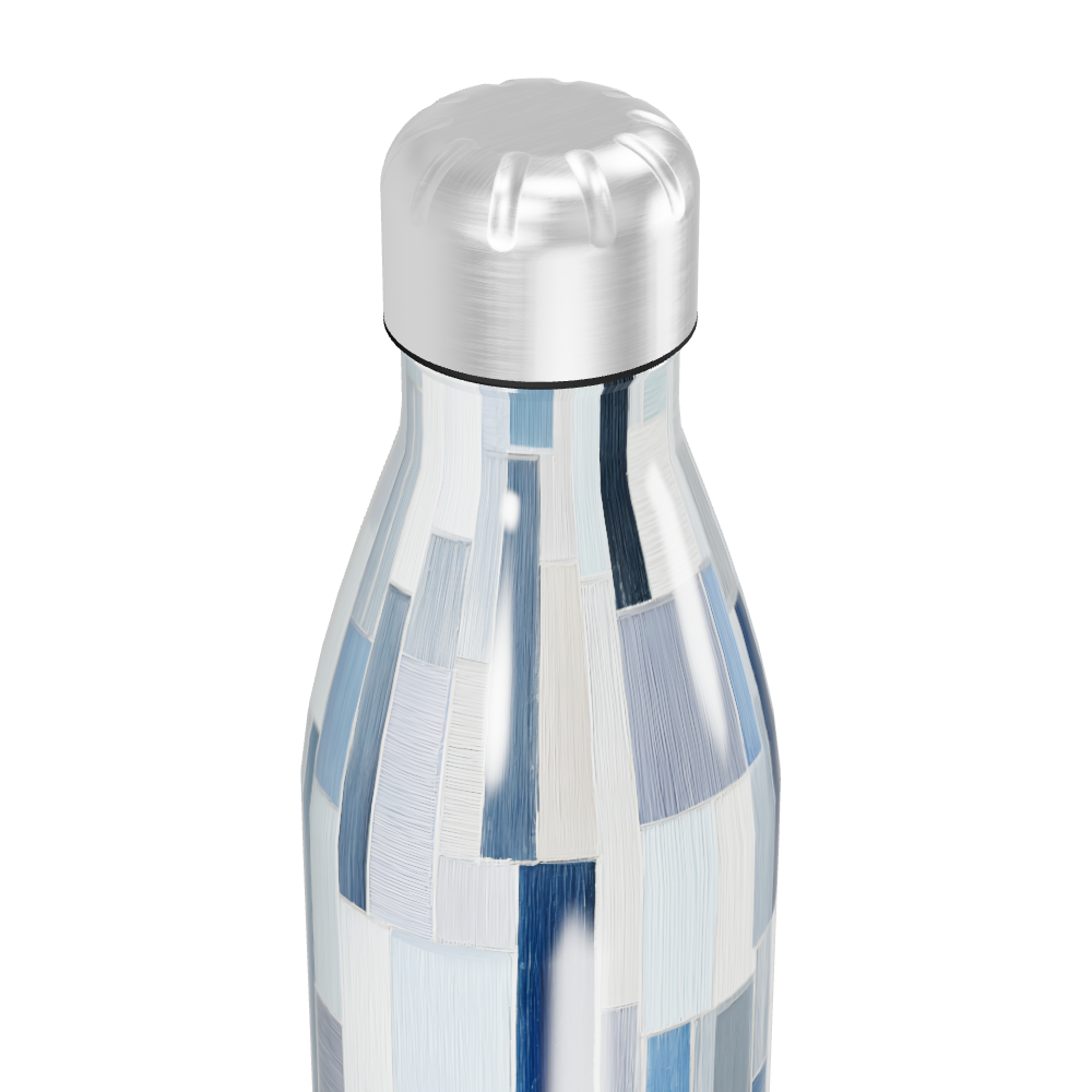 Garrafa Inox - Estampa Geométrica Azul