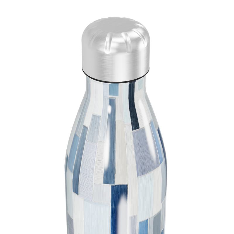 Garrafa Inox - Estampa Geométrica Azul
