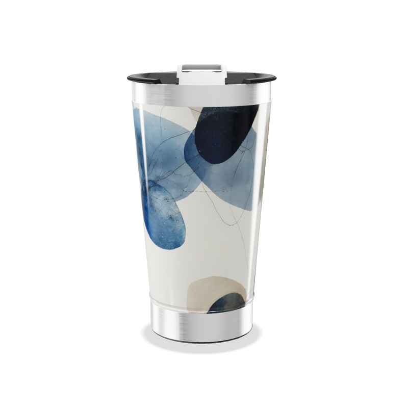 Copo Térmico - Estampa Azul Abstrata