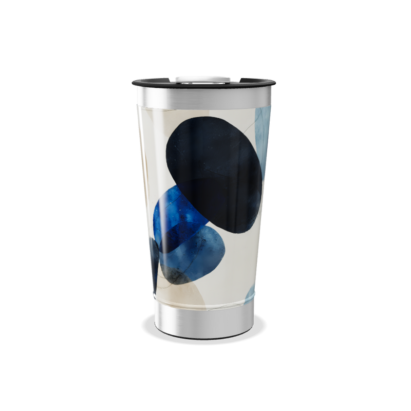 Copo Térmico - Estampa Azul Abstrata
