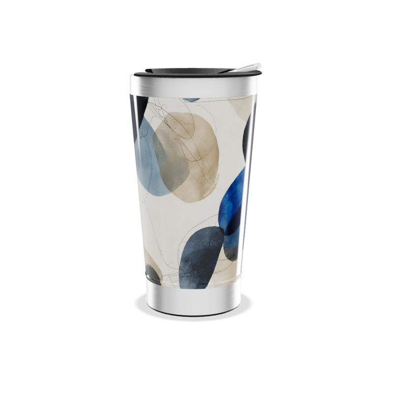 Copo Térmico - Estampa Azul Abstrata