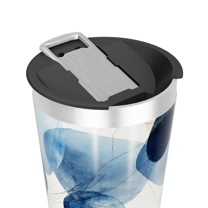 Copo Térmico - Estampa Azul Abstrata