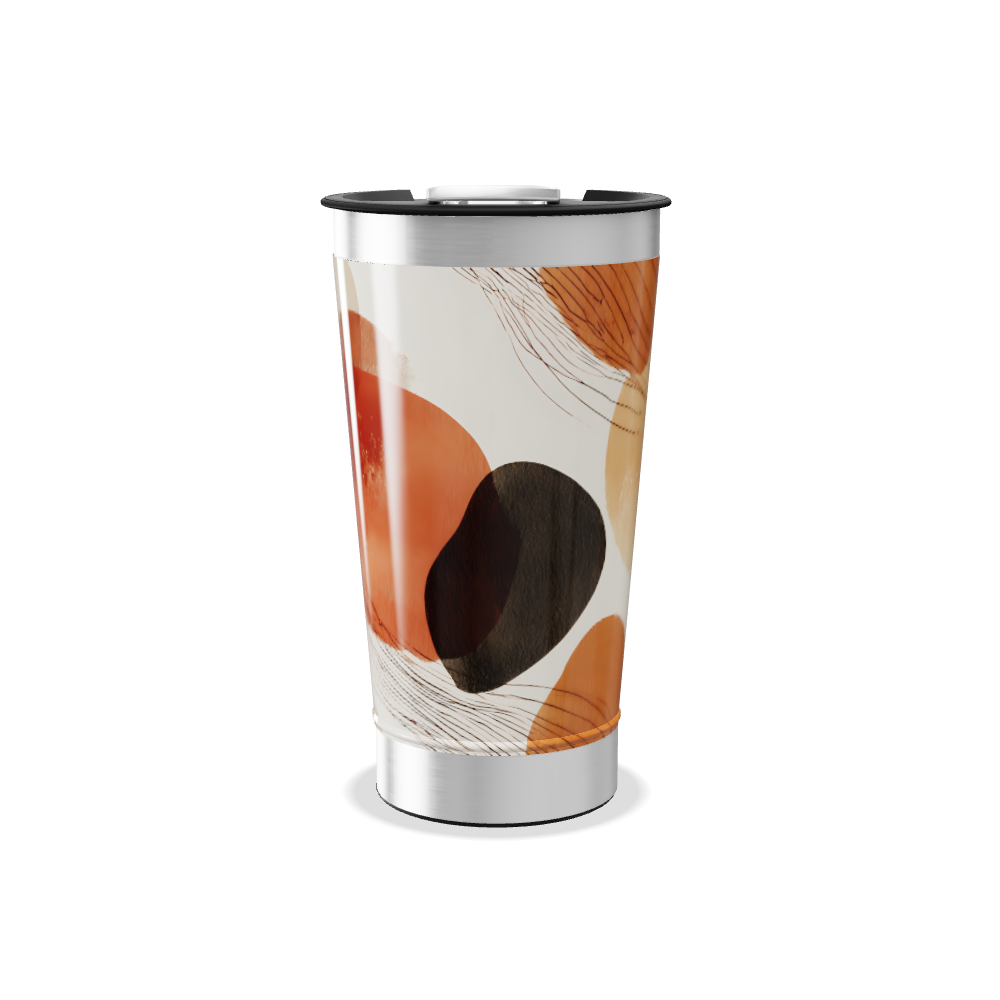 Copo Térmico - Estampa Abstrata Laranja