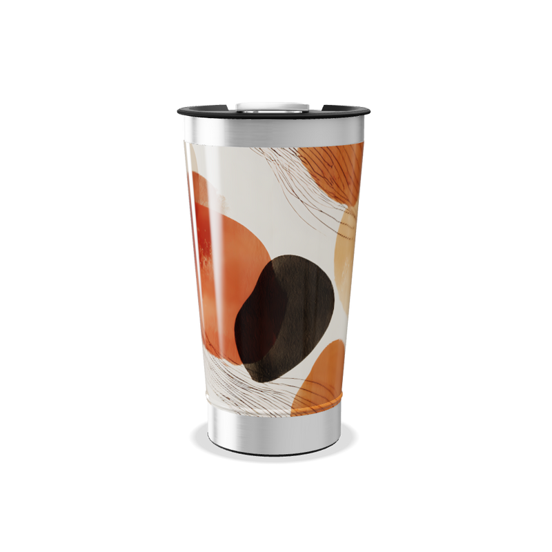 Copo Térmico - Estampa Abstrata Laranja