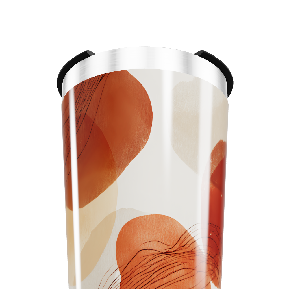 Copo Térmico - Estampa Abstrata Laranja
