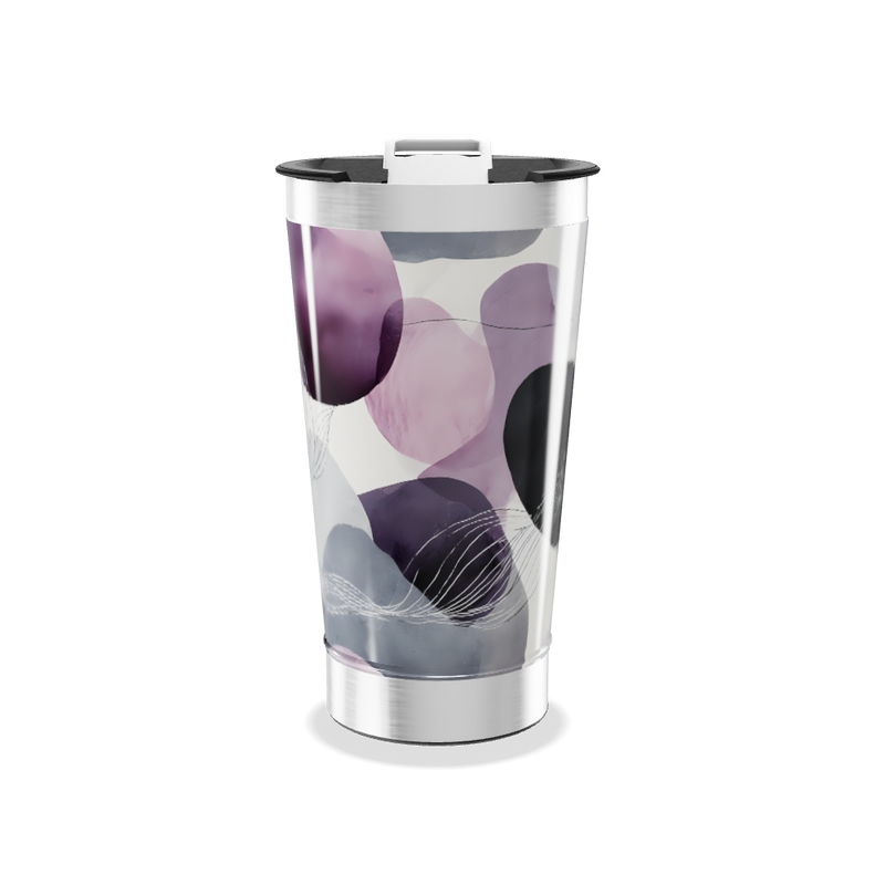 Copo Térmico - Estampa Roxa Abstrata