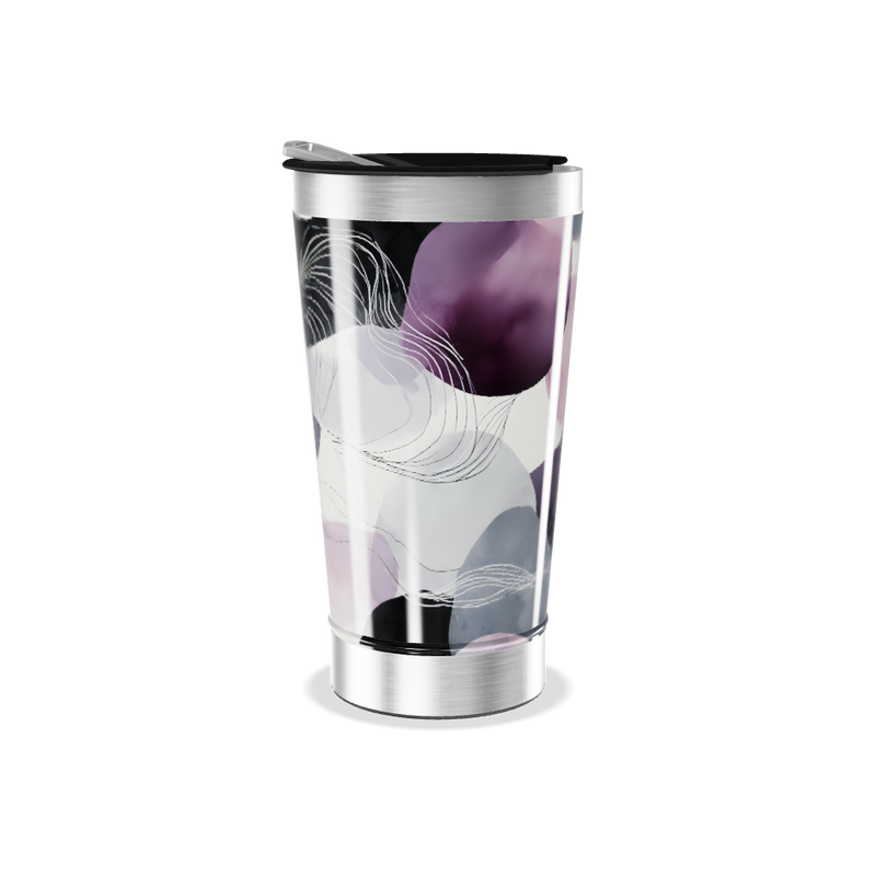 Copo Térmico - Estampa Roxa Abstrata
