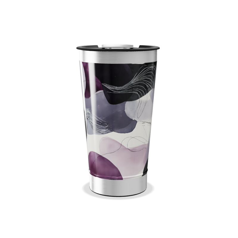 Copo Térmico - Estampa Roxa Abstrata
