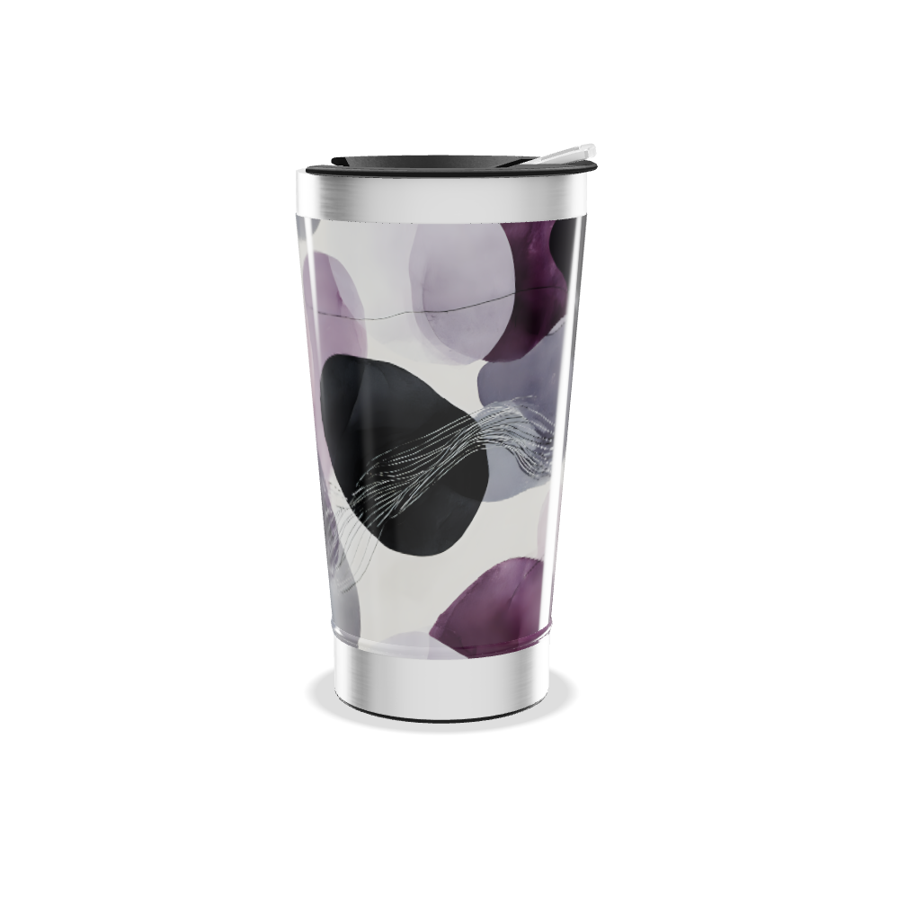 Copo Térmico - Estampa Roxa Abstrata