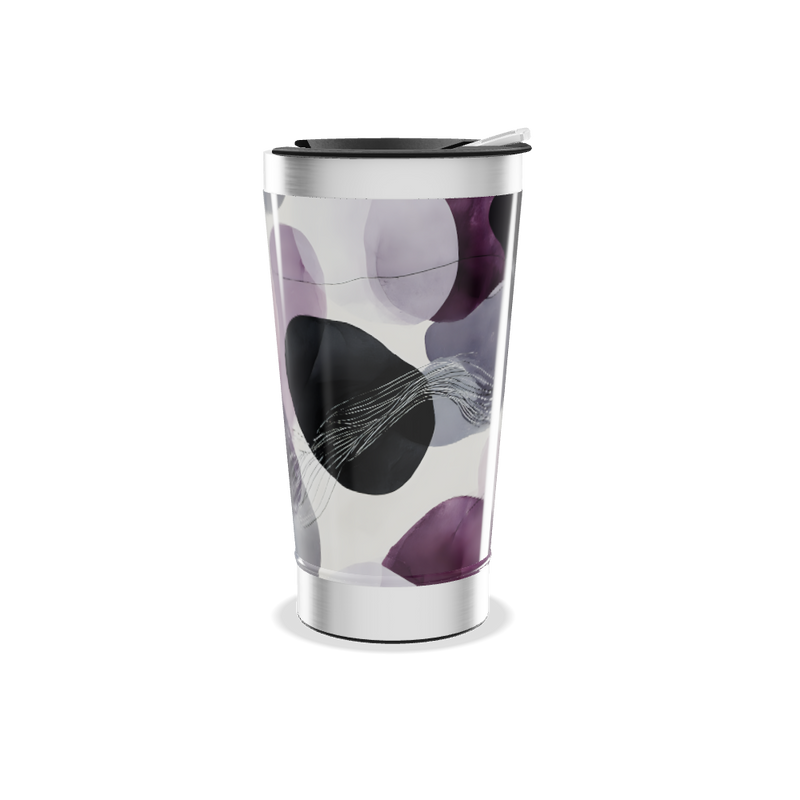 Copo Térmico - Estampa Roxa Abstrata