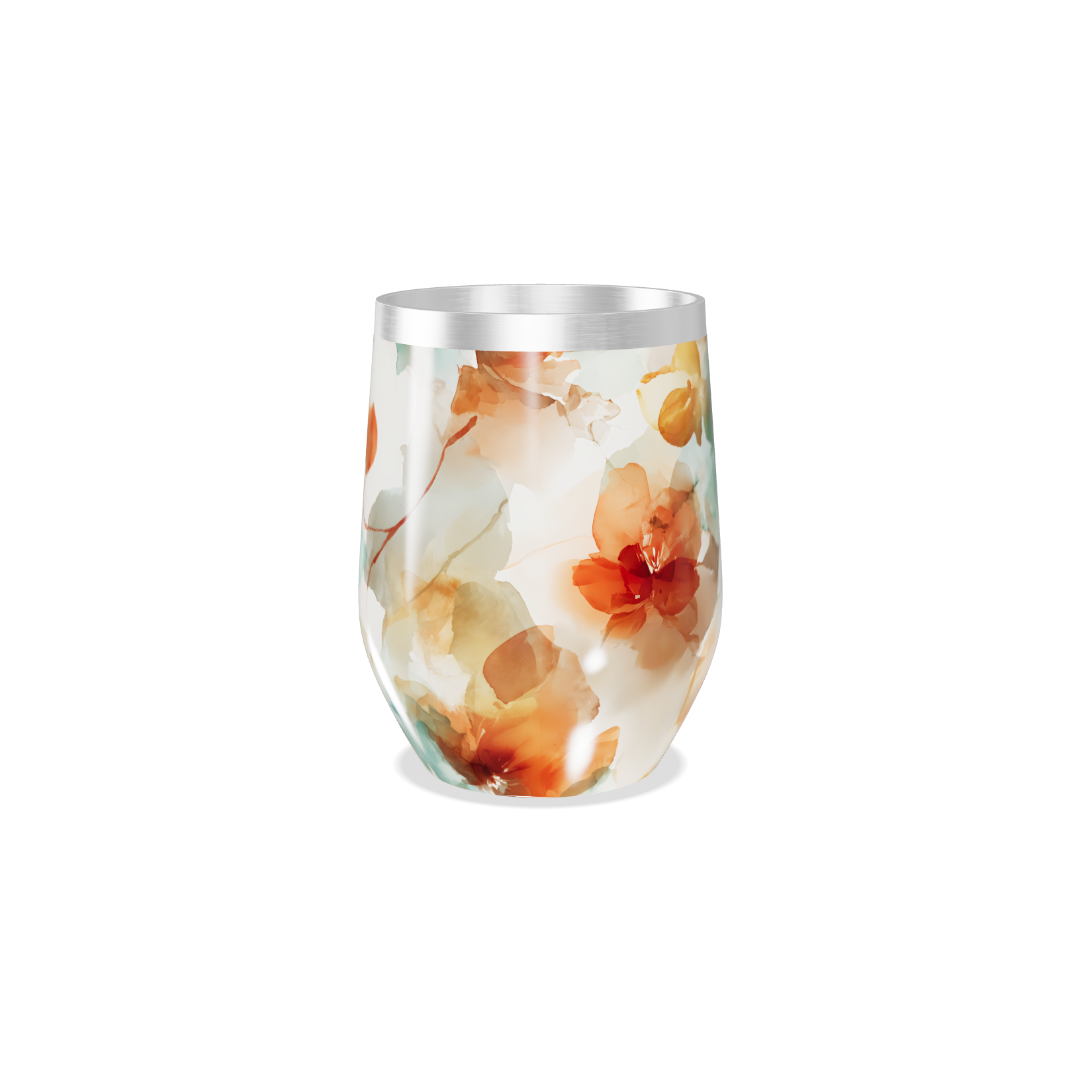 Copo Térmico Slim - Floral Colorido Aço Inox