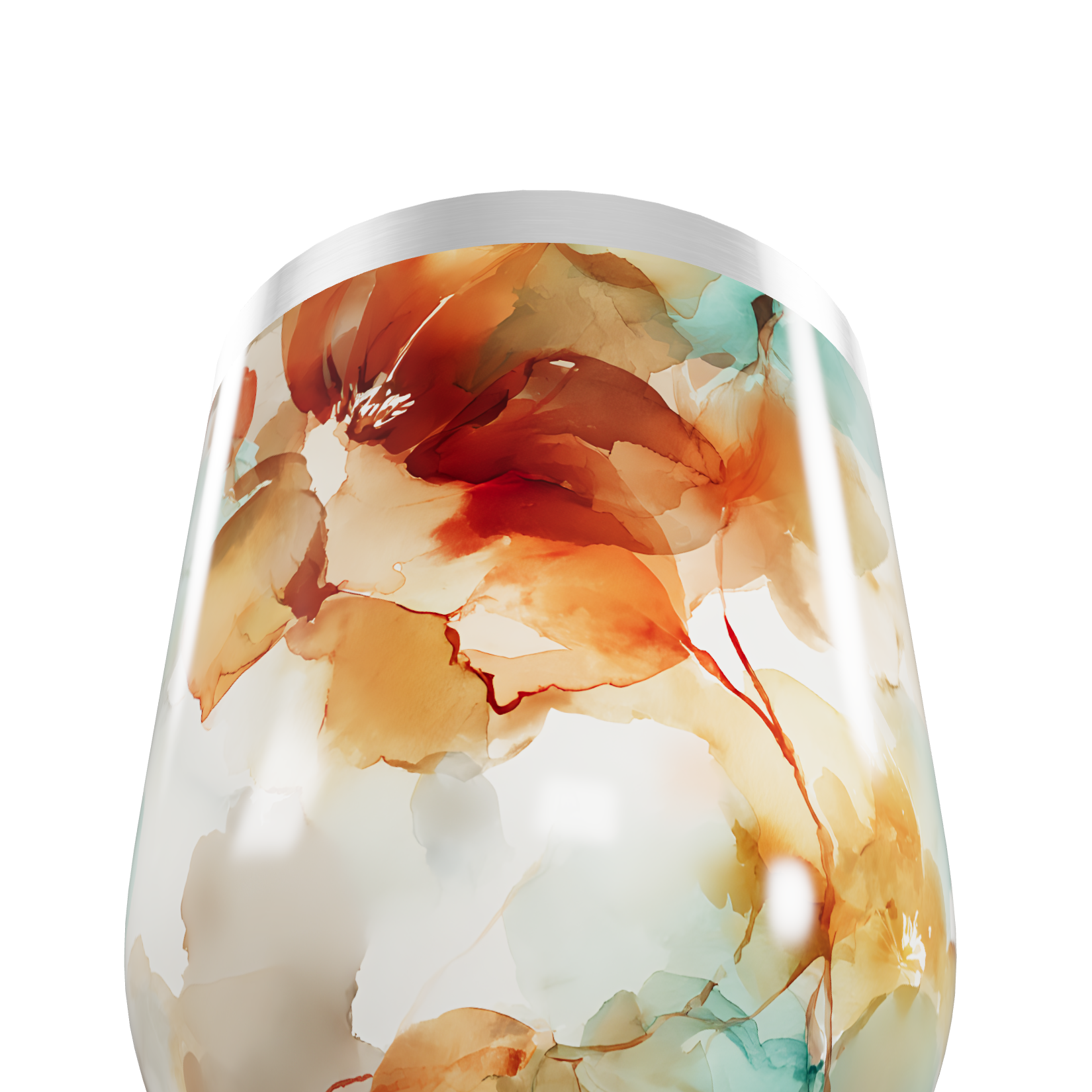 Copo Térmico Slim - Floral Colorido Aço Inox