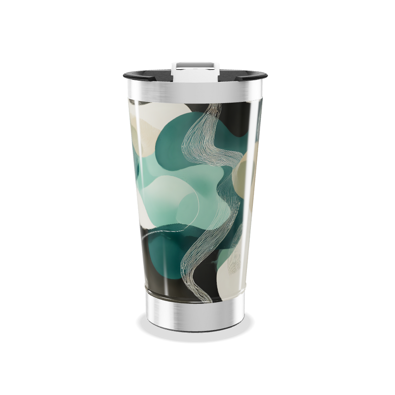 Copo Térmico - Estampa Abstrata Azul