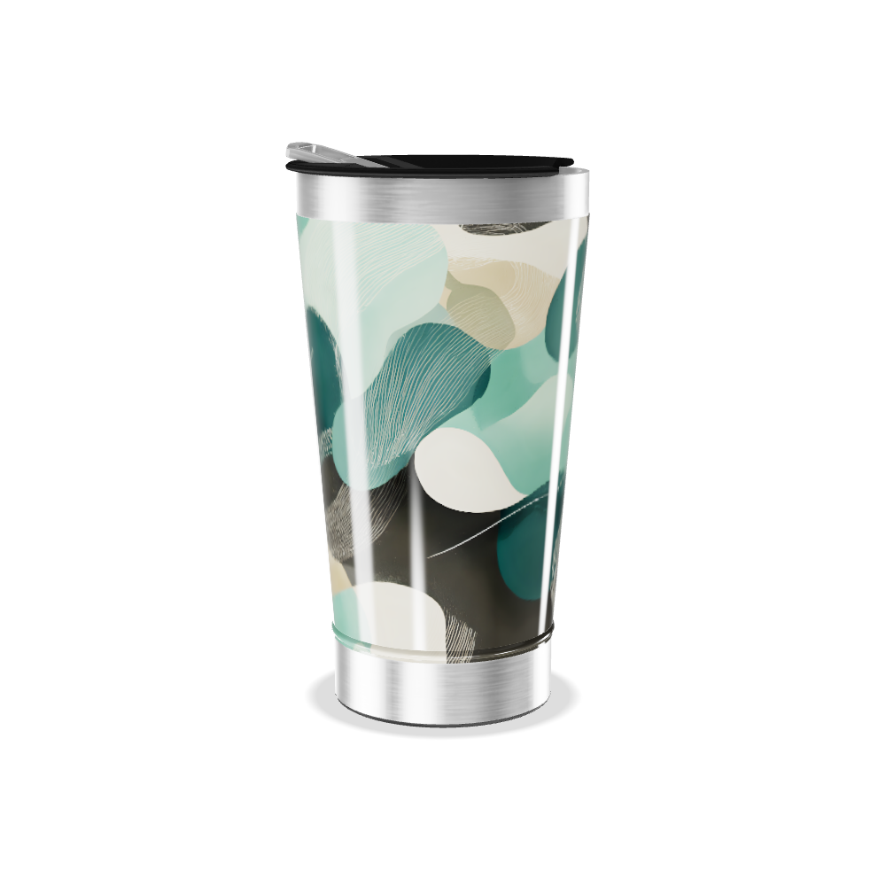 Copo Térmico - Estampa Abstrata Azul