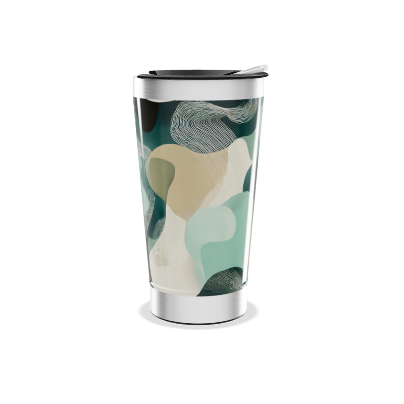 Copo Térmico - Estampa Abstrata Azul