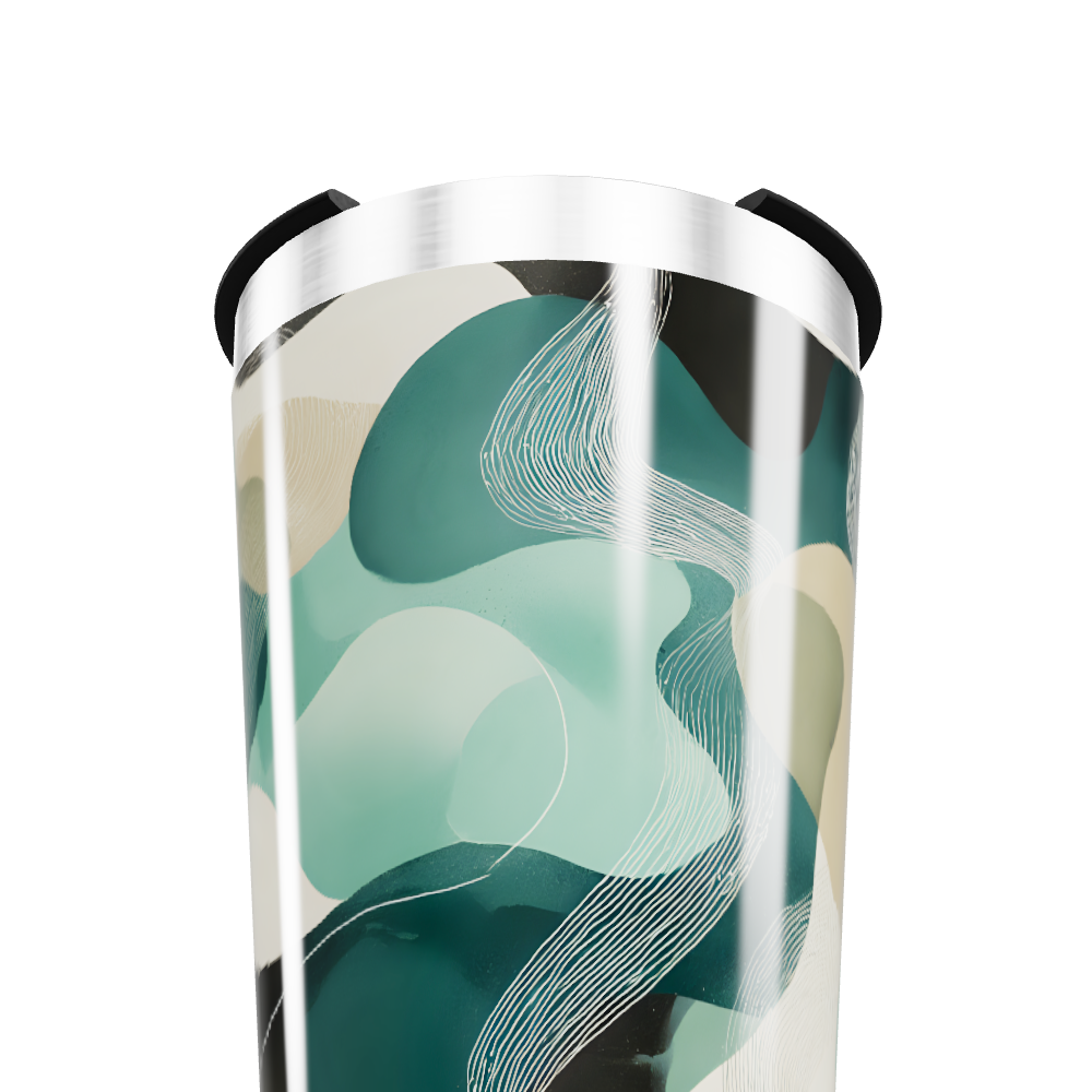 Copo Térmico - Estampa Abstrata Azul